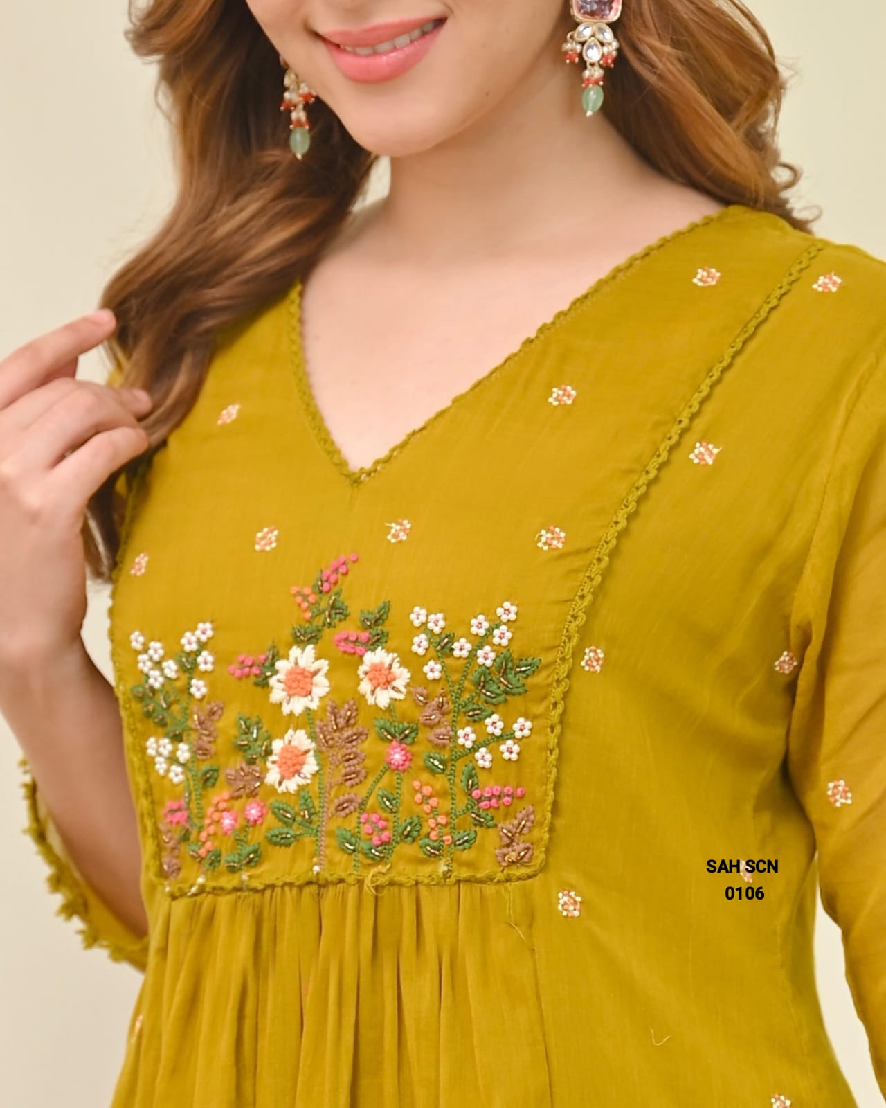 WOMEN'S PURE VISCOSE MUL CHANDERI EMBROIDERY WORK WITH  KURTA SETS